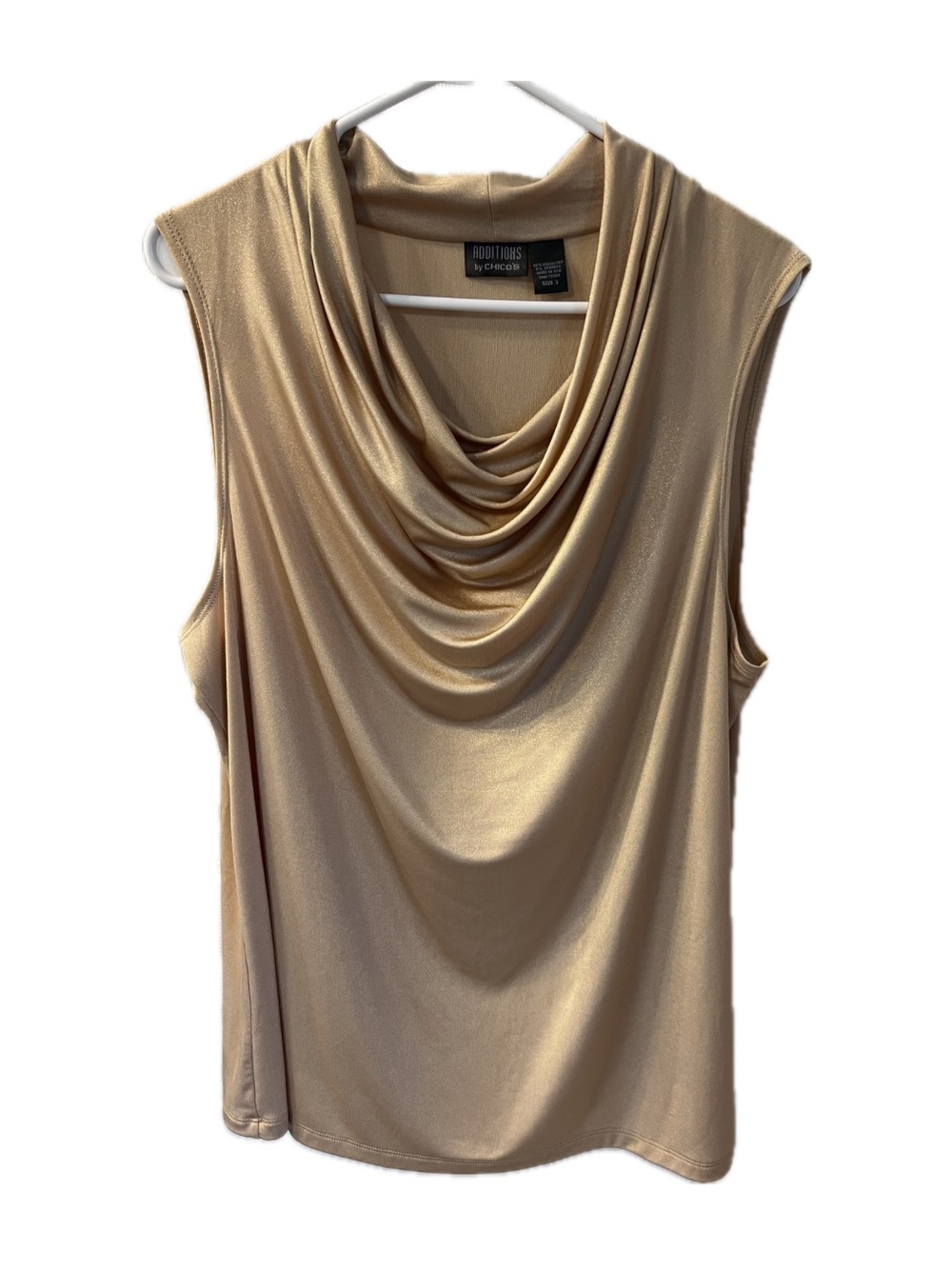 Chico's Gold Sleeveless Cowl Neck Blouse
